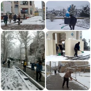 مصرف ۱۰۰۰ کیسه نمک در عملیات برف‌روبی و یخ‌زدایی معابر ملایر