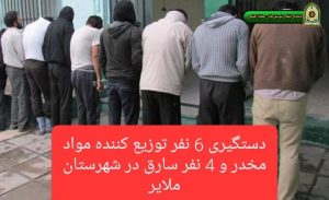 دستگیری توزیع‌کنندگان موادمخدر و سارقین در ملایر