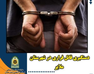 با هوشیاری پلیس ملایر، قاتل فراری دستگیر شد